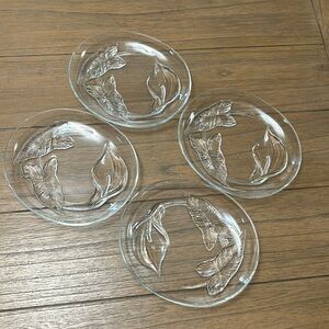 cristal d'arques durand 8x7 calla lily snack plates from France